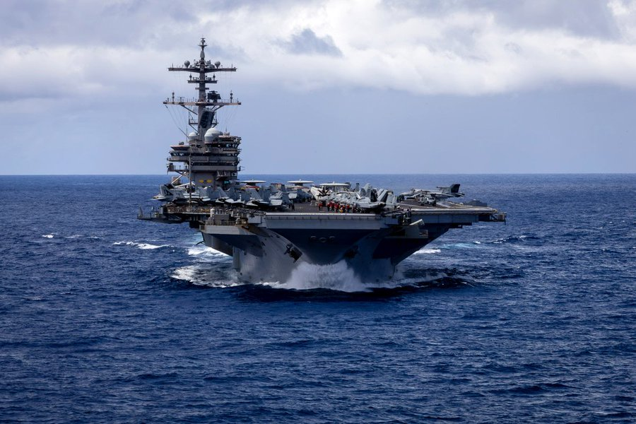 Ambrey threat circular US Iran ceasefire maritime risk USS George H W Bush carrier strike group deployment highlighting escalation in Strait of Hormuz